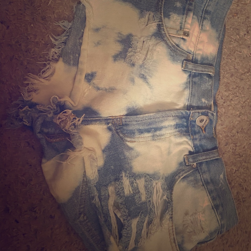 Bullhead Bleached Denim Shorts